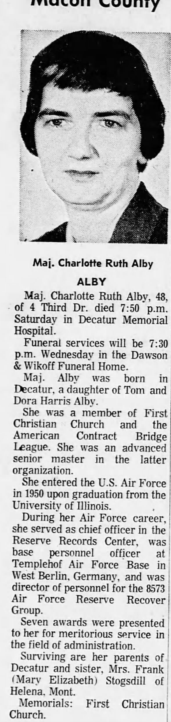 Obituary for Charlotte Ruth Alby (Aged 48)